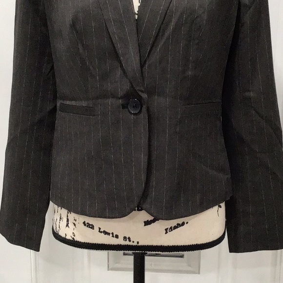 🆕 WORTHINGTON Pinstripes Blazer Charcoal/White Stripes - Picture 4 of 11